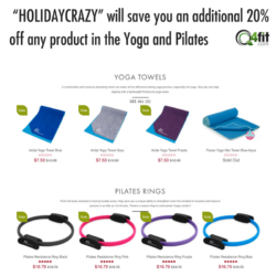 Coupon code “HOLIDAYCRAZY” will save you an additional 20% off any product in the Yoga and Pilates category (2)